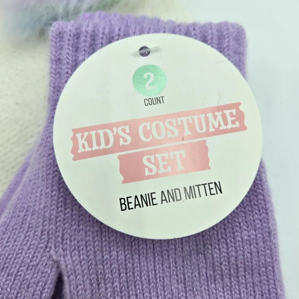 Unicorn Costume Beanie and Mitten Kid's Costume Set